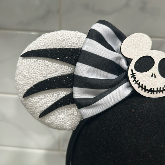 Disney Inspired Mickey as Jack Skellington Minnie Sequin Ears Headband NEW NBC - Picture 5 of 10